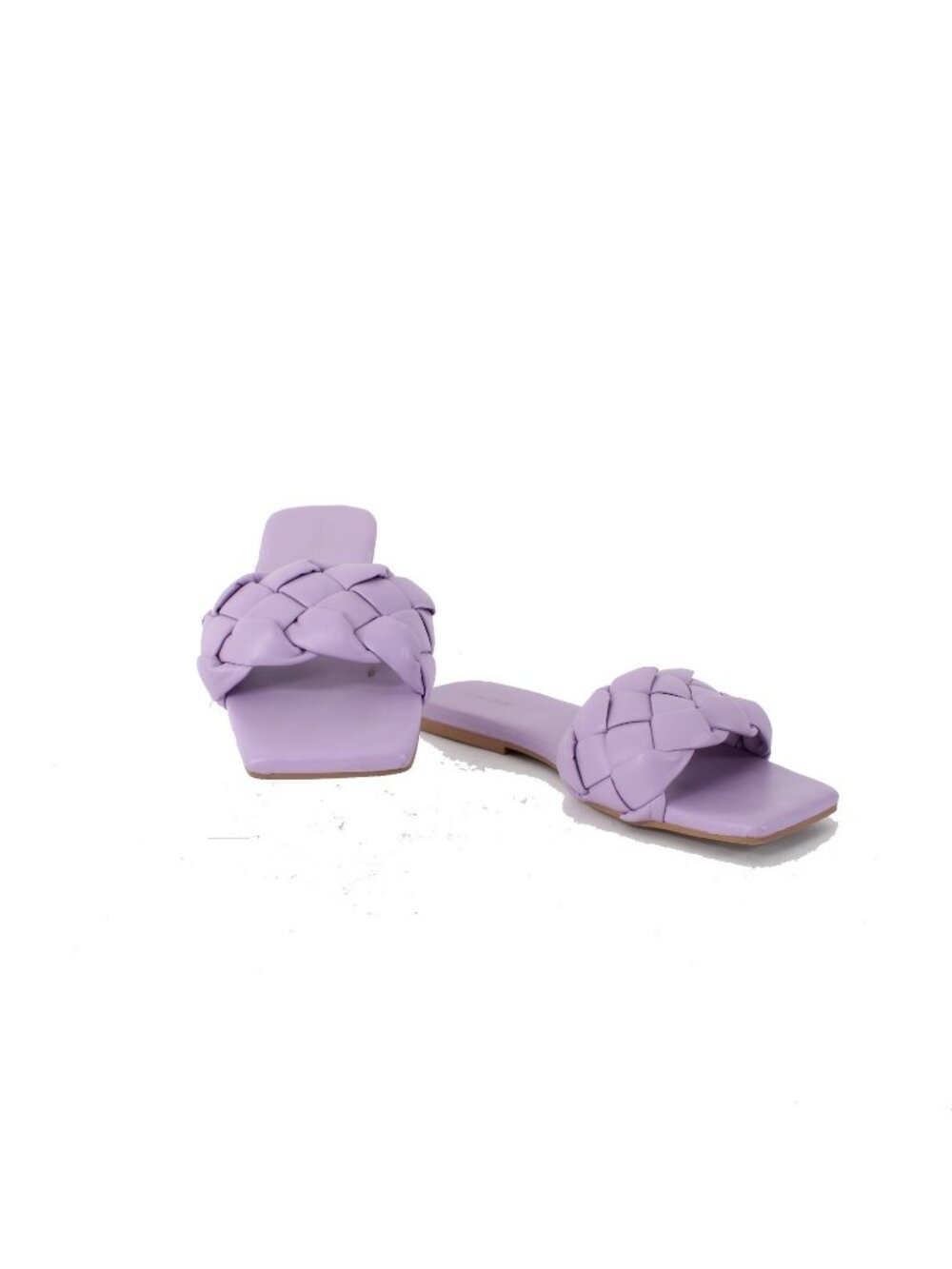 Open Edit Sandals Lucca Sz 9 M Lavender Purple Quilted Woven Strap Faux Leather